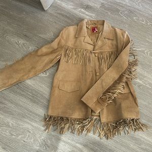 Tan suede jacket with tassels